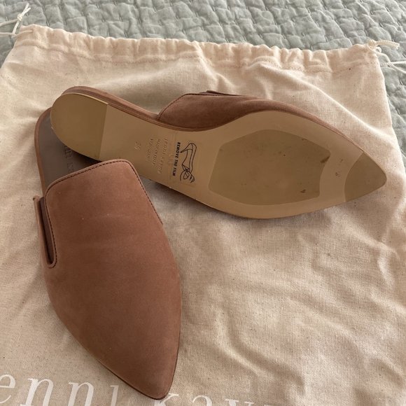 Jenni Kayne Oiled Leather Mules Taupe 36 NWOT w/ dustbag - Picture 3 of 3